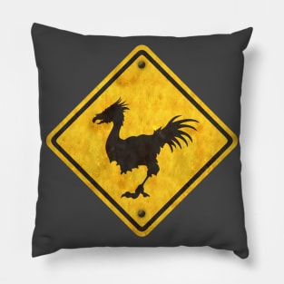 Chocobo Crossing Road Sign Pillow