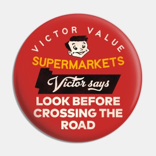 Victor Value Supermarkets Retro Defunct Store Pin