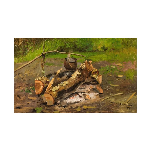 Camp in Vermont by John George Brown by Classic Art Stall