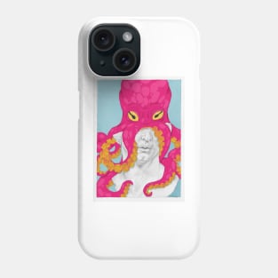 Octopus with Greek sculpture Phone Case