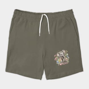 Watercolor, I Love Elephants Shorts
