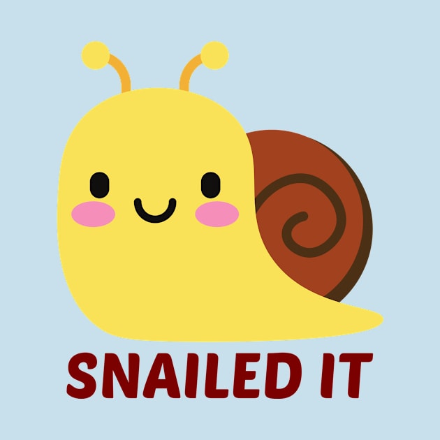 Snailed It - Snail Pun by Allthingspunny