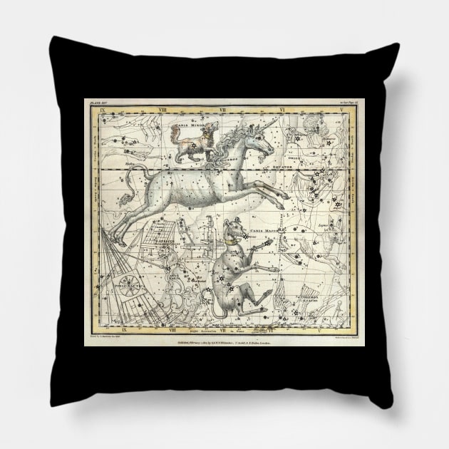 Monoceros, Canis Major, Minor Constellations - Alexander Jamieson Pillow by forgottenbeauty