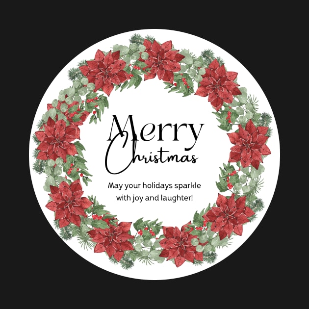 Merry Christmas Round Sticker 08 by LD-LailaDesign