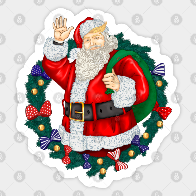 Santa - Donald Trump - Xmas Gift - Sticker