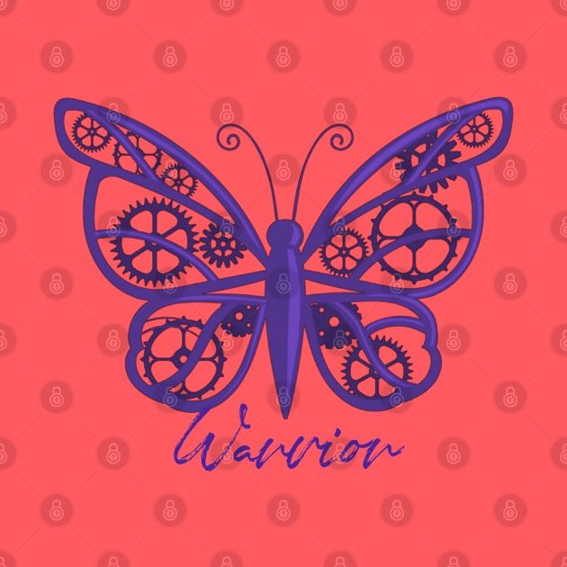 Fibro Lupus Warrior Purple Steampunk Butterfly by AmbersDesignsCo