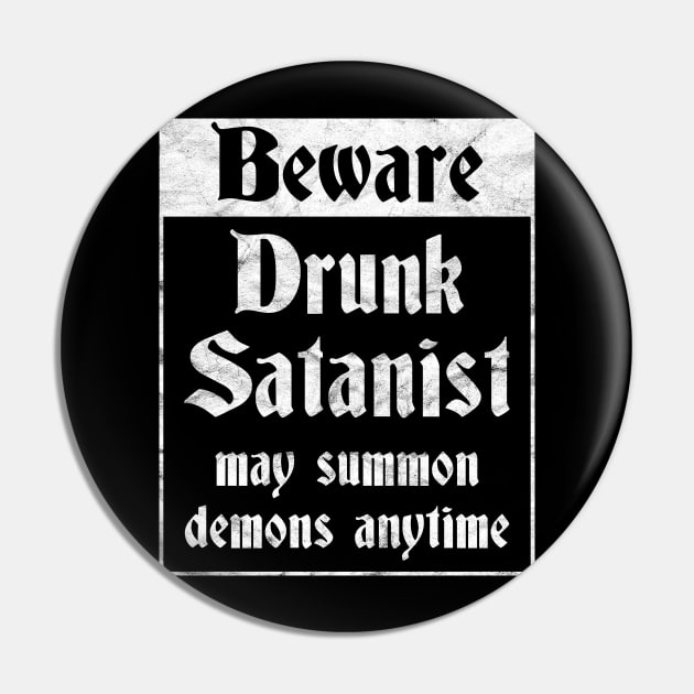 Funny Satanist Design Distressed Gift Pin by Dr_Squirrel