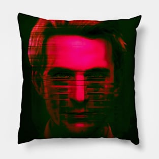 Entity - Creepy Horror Portrait Glitch Art Pillow