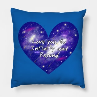 Love You to Infinity and Beyond Shirt Cosmic Heart Design for Romantic Souls Space Heart Pillow