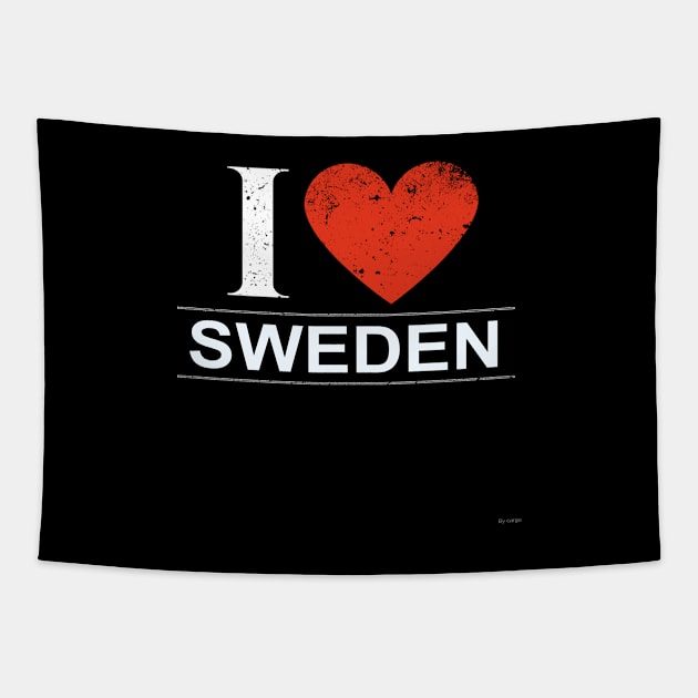 I Love Sweden - Gift for Swedish From Sweden Tapestry by giftideas