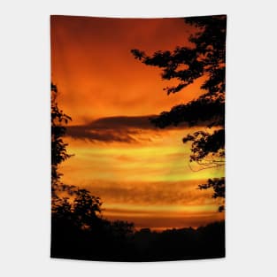 Fiery Sunset Tapestry