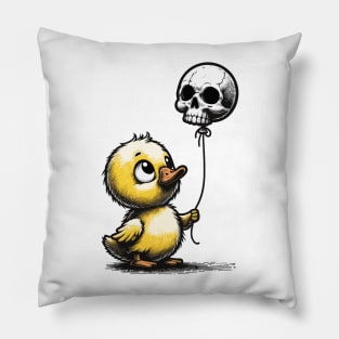 A duck and a skull balloon Pillow