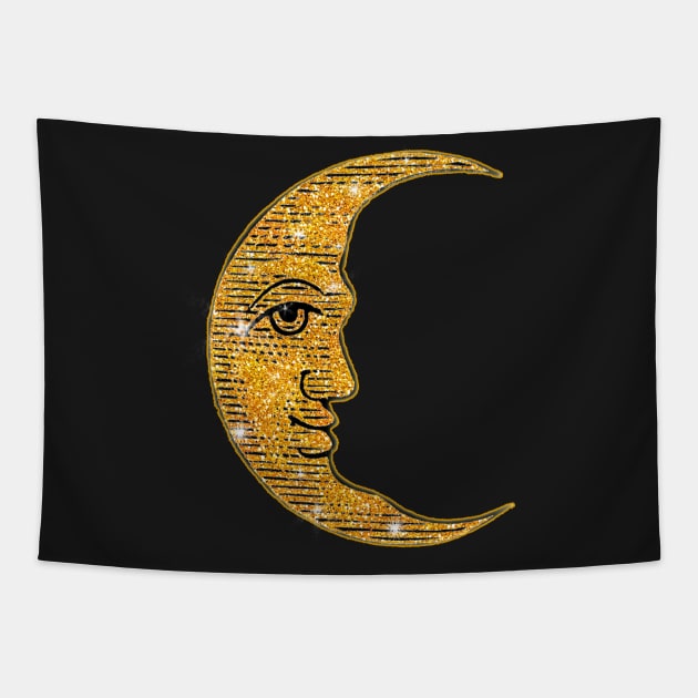 Crescent Moon Man in the Moon Tapestry by Scarebaby