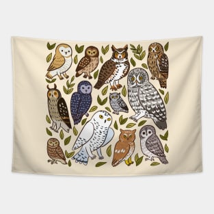 Cute owl kinds Tapestry