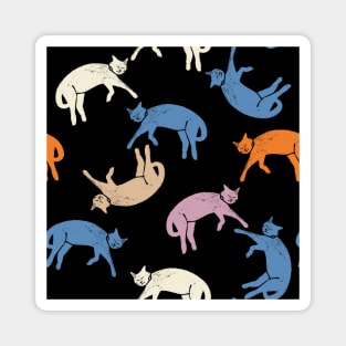 Cat Retro Style Pattern Magnet