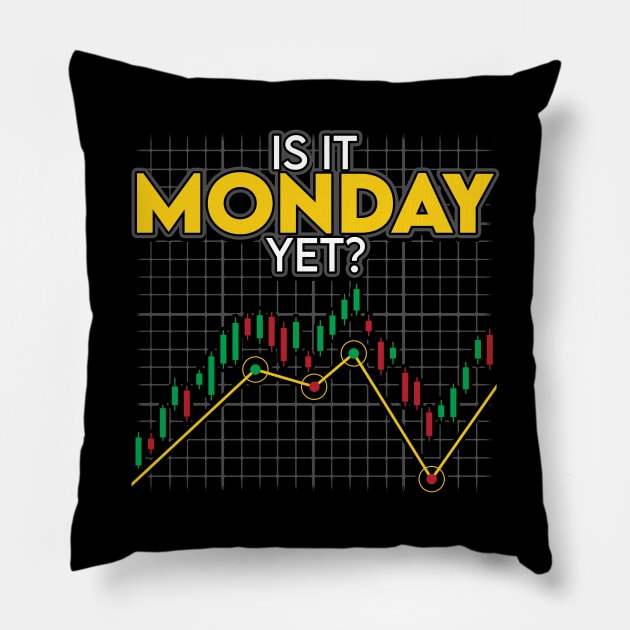 Is It Monday Yet Funny Stock Market Investing Pillow by theperfectpresents