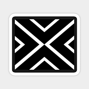 Abstract geometric pattern - black and white. Magnet