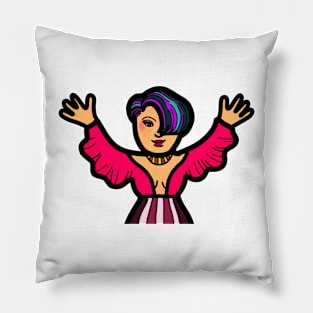 Happy young Asian lesbian woman celebrate feminine freedom. Pillow