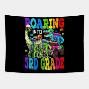 Roaring Into 3rd Grade Monster Truck Dinosaur Tapestry