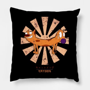 Catdog Retro Japanese Pillow