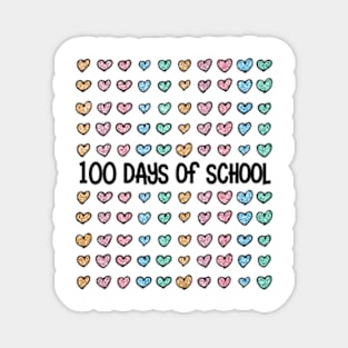 100 Days Of School Glitter Hearts Magnet