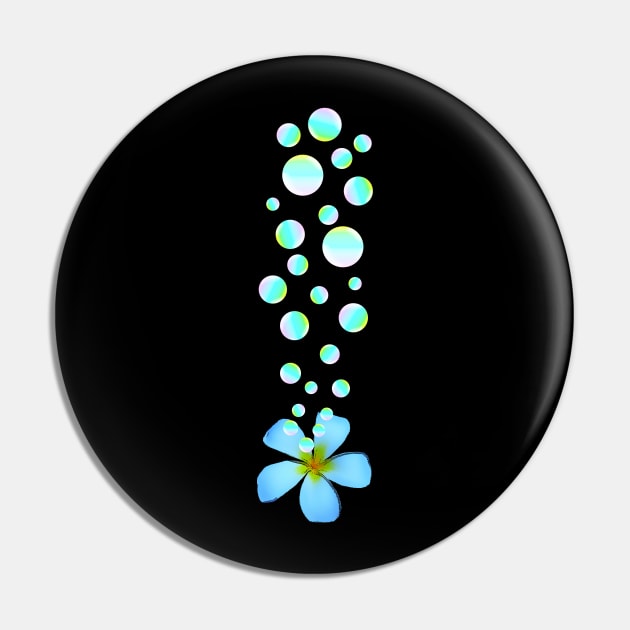 Frangipani Flower with soap bubbles Pin by T-SHIRTS UND MEHR