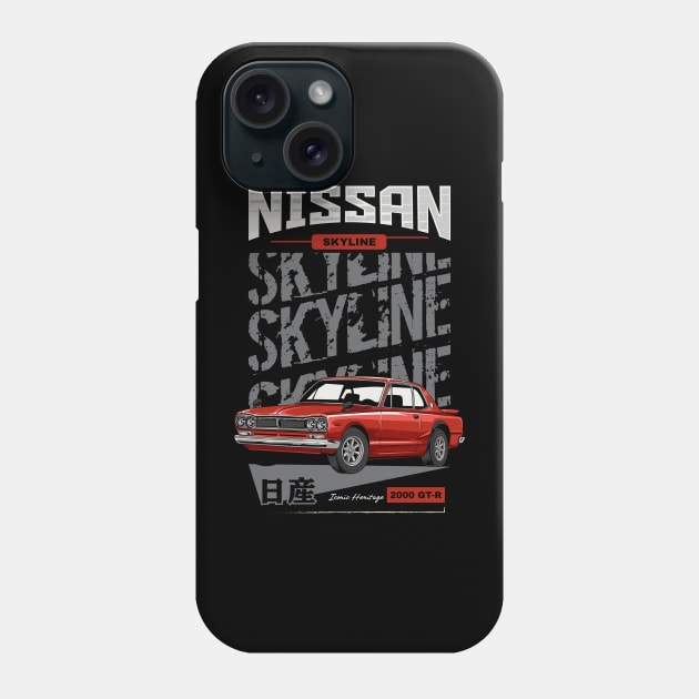 Skyline 2000 GTR Car Phone Case by milatees