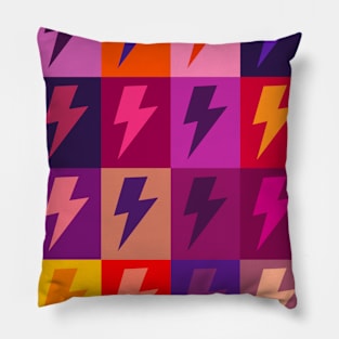 Lightning Bolts Checkerboard Pattern Pinks and Purples Pillow