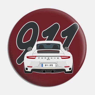 911 gts racing white Pin