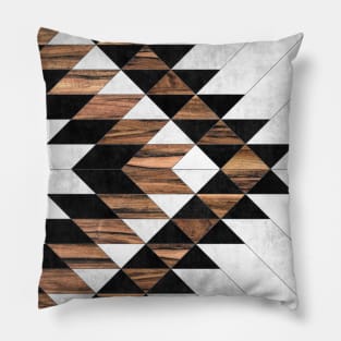 Urban Tribal Pattern No.9 - Aztec - Concrete and Wood Pillow