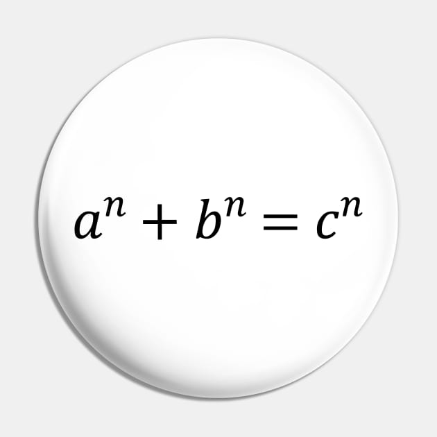 Fermat's Last Theorem (Black) Pin by inotyler