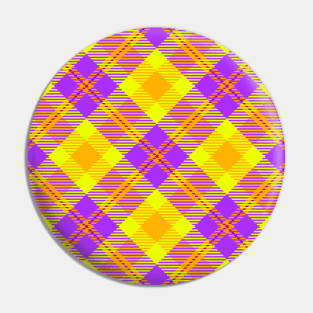 Purple, Yellow, Orange Plaid Pin