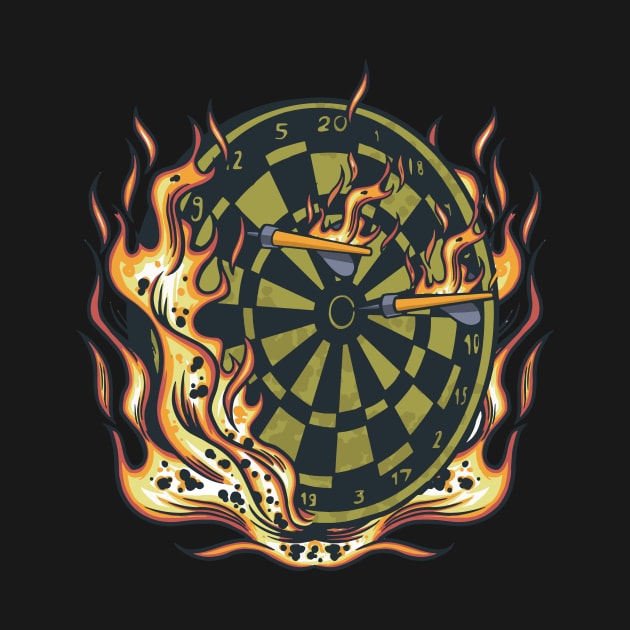 Dartboard In Flames Darts by Visual Vibes