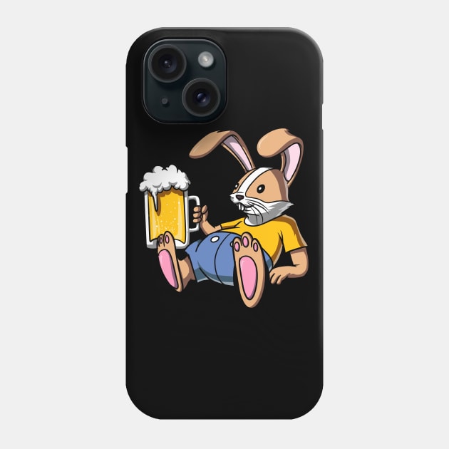 Rabbit Beer Drinking Party Funny Bunny Phone Case by underheaven