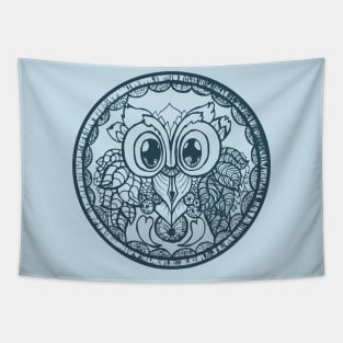 Zen Owl mandala Tapestry