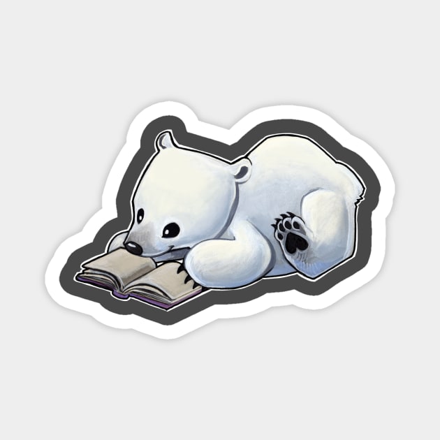 Reading polar bear Magnet by BiancaRomanStumpff