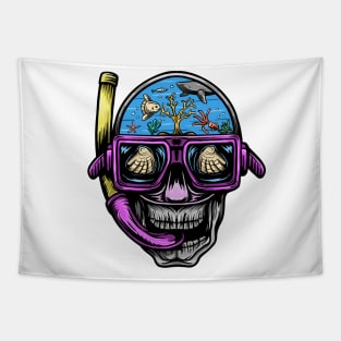 Skull Snorkeling Tapestry