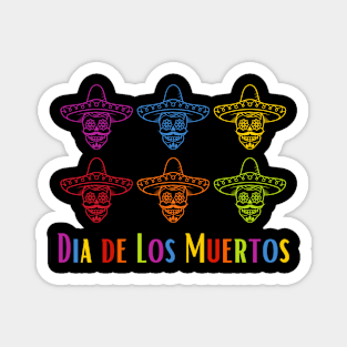 Day of the Dead Sugar Skulls with Mustaches Magnet