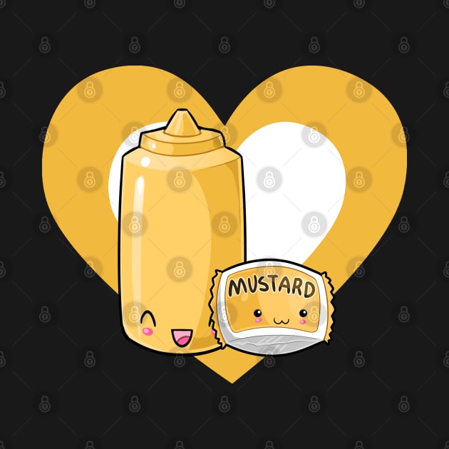 Cute Kawaii Mustard Heart by HeartsandFlags