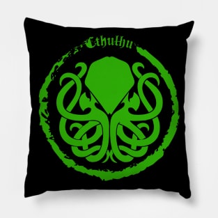 Cthulhu Logo Green Pillow