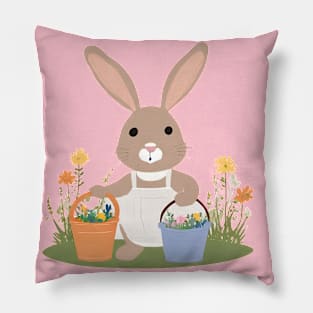 Minimal Blossom Basket Bunny Pillow