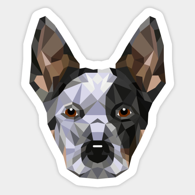 Geometric Blue Heeler Blue Heeler Sticker Teepublic