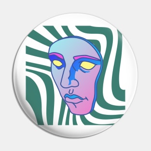 Trippy psychedelic face Pin