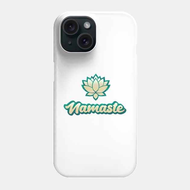 NAMASTE GOLDEN GREEN LOTUS Phone Case by PONDERPUFFIN