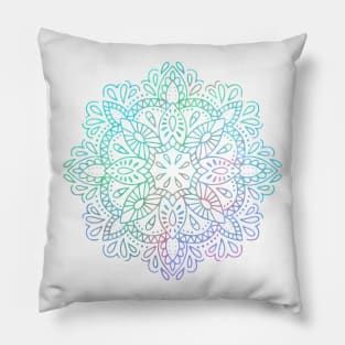 Iridescent Rainbow Mandala Pillow