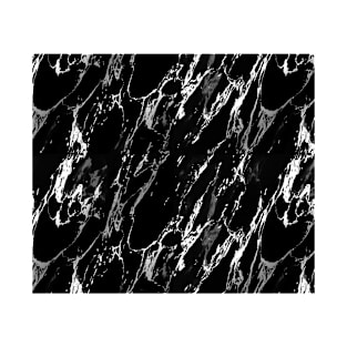 Black Marble with White texture T-Shirt