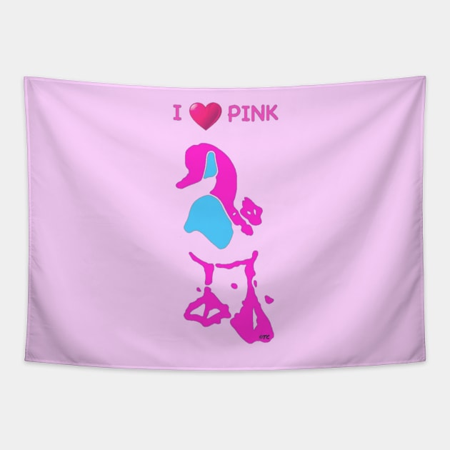 I LOVE PINK Tapestry by TONYARTIST