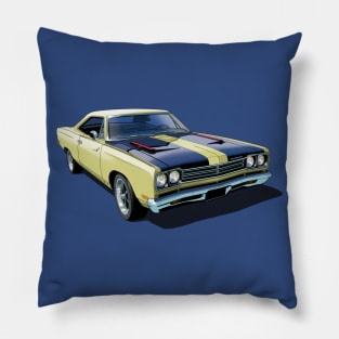 1969 Plymouth Roadrunner in yellow Pillow