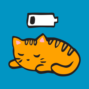 Low Battery Cat T-Shirt