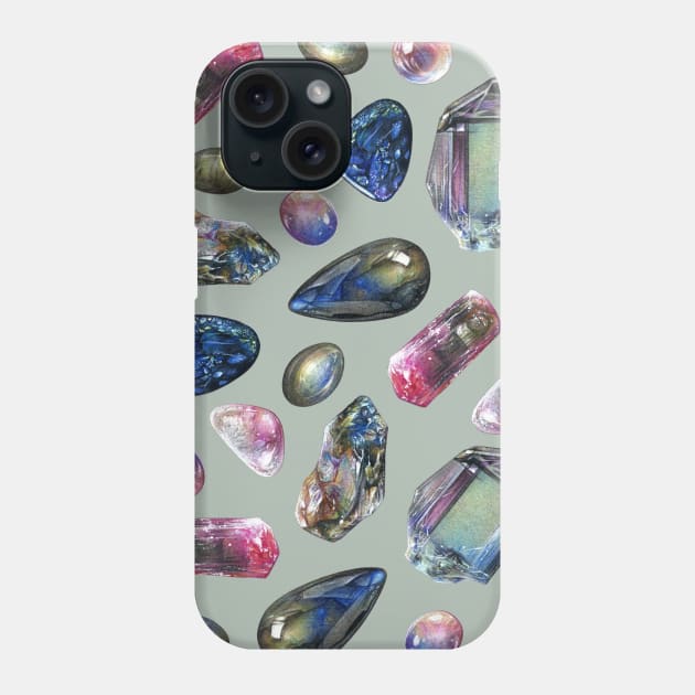 Colorful vibrant gemstones - Crystals splendor Phone Case by Dzydaria